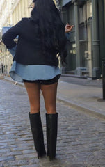 Denim Patchwork Blazer