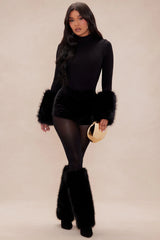 Fur Cuff Bodysuit