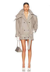 Double-Breasted Belted Trench Coat