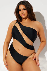 Mesh One-Shoulder Swimsuit