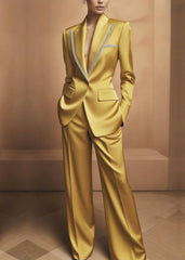 Satin Embellished Suit
