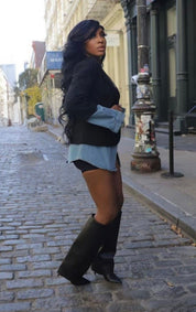 Denim Patchwork Blazer