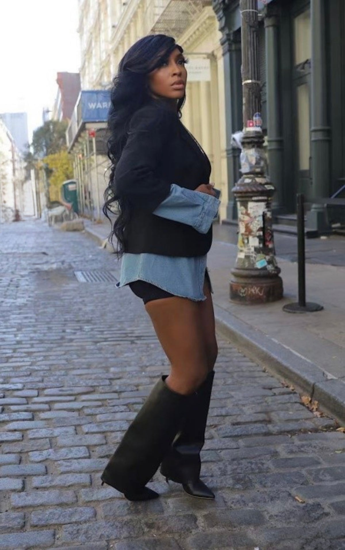 Denim Patchwork Blazer