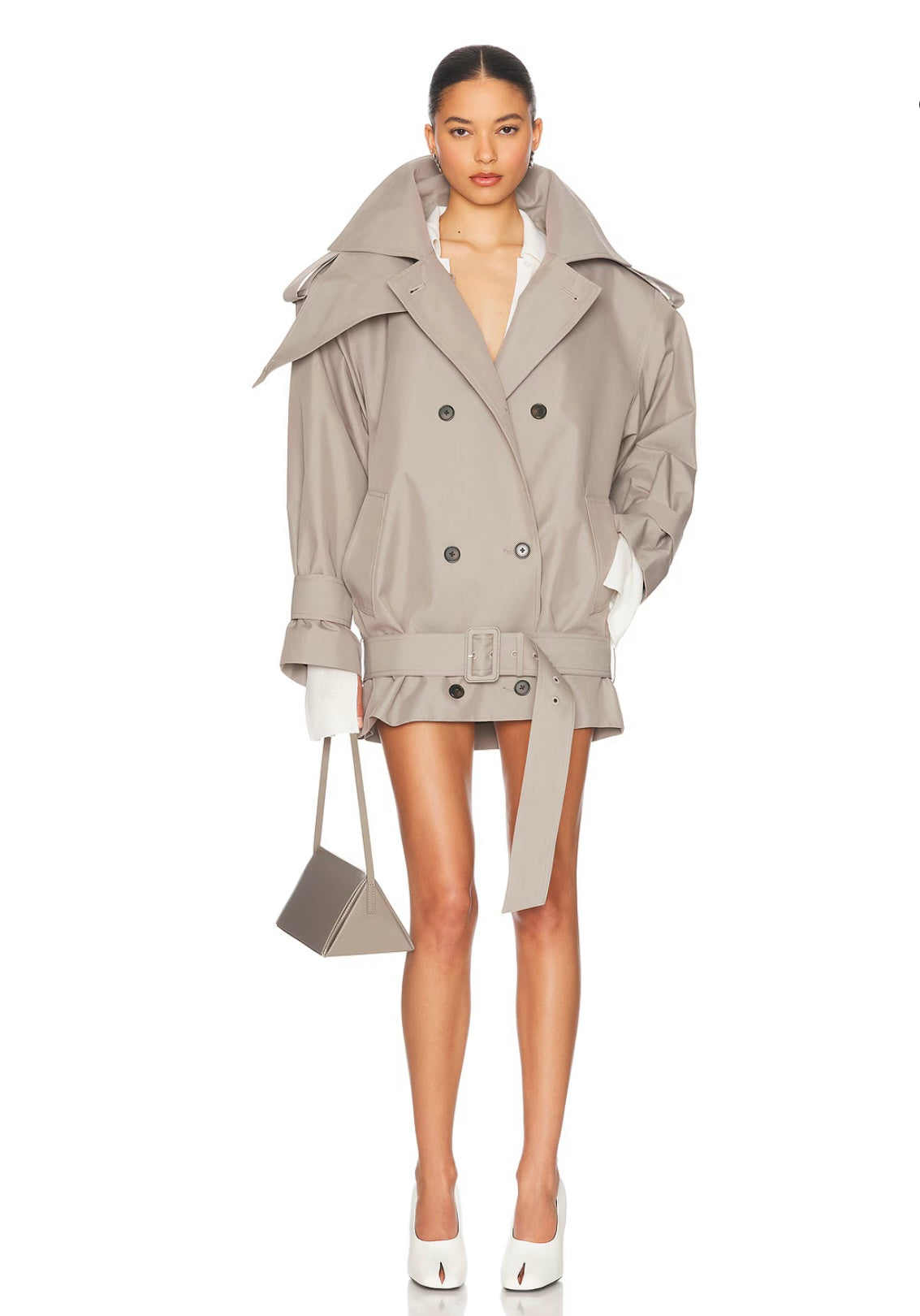 Double-Breasted Belted Trench Coat