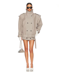 Double-Breasted Belted Trench Coat