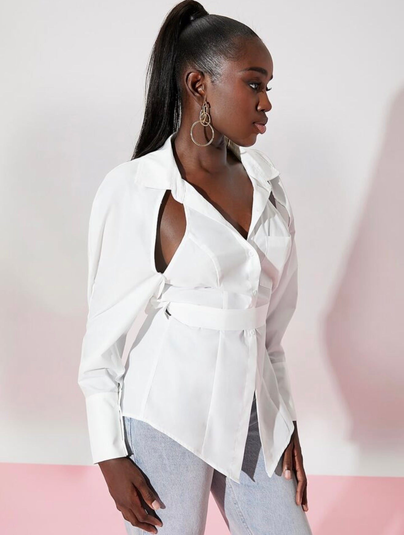 Cut-Out Tailored Shirt