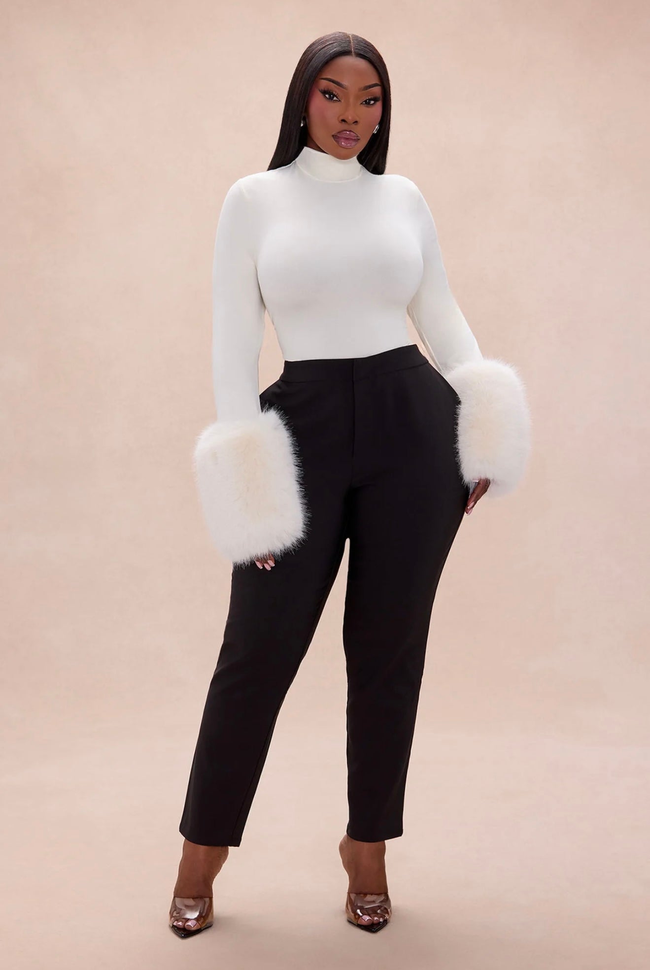 Fur Cuff Bodysuit