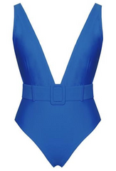 Royal Blue Plunge Neck Swimsuit