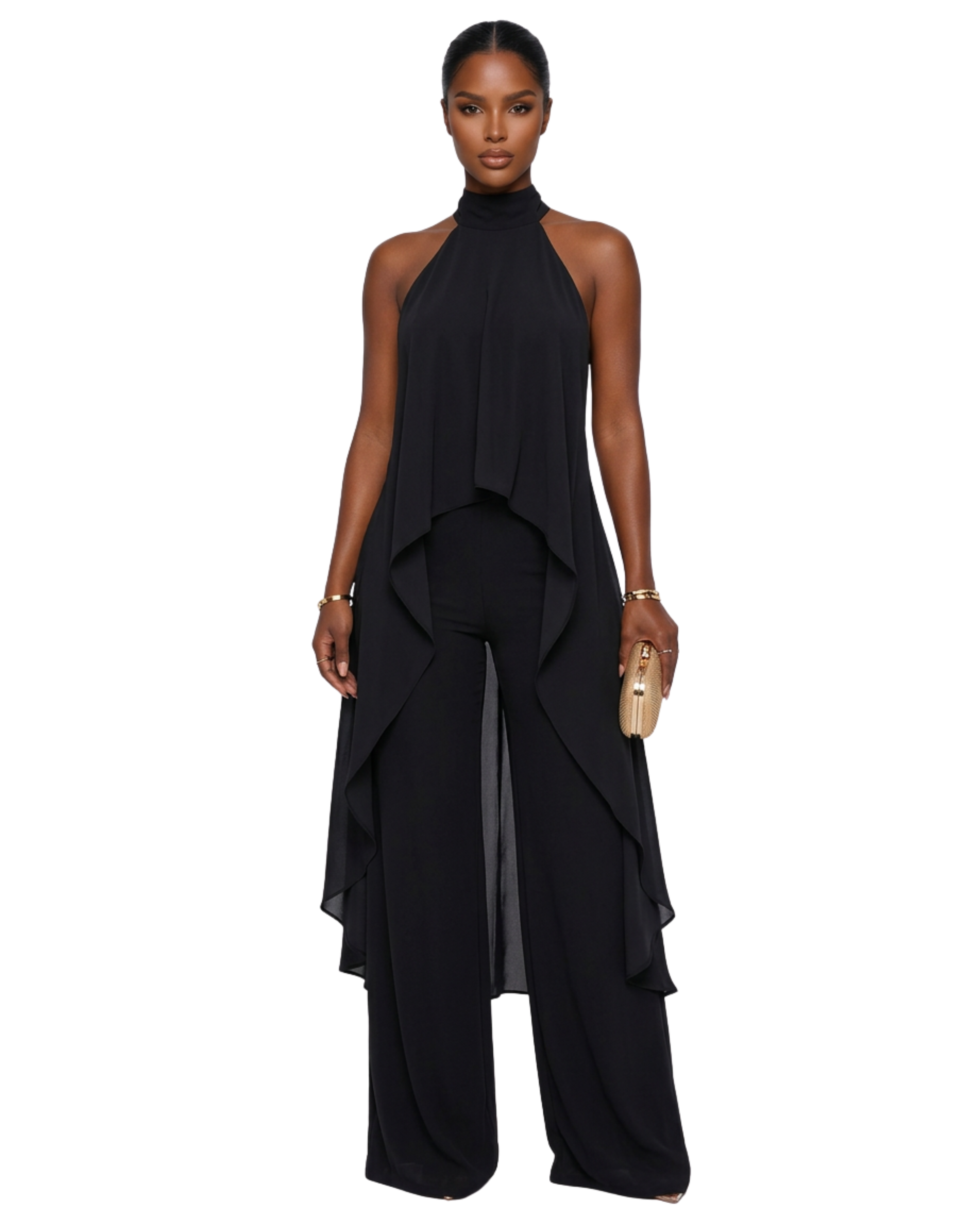 Noir Cascade Pants Set