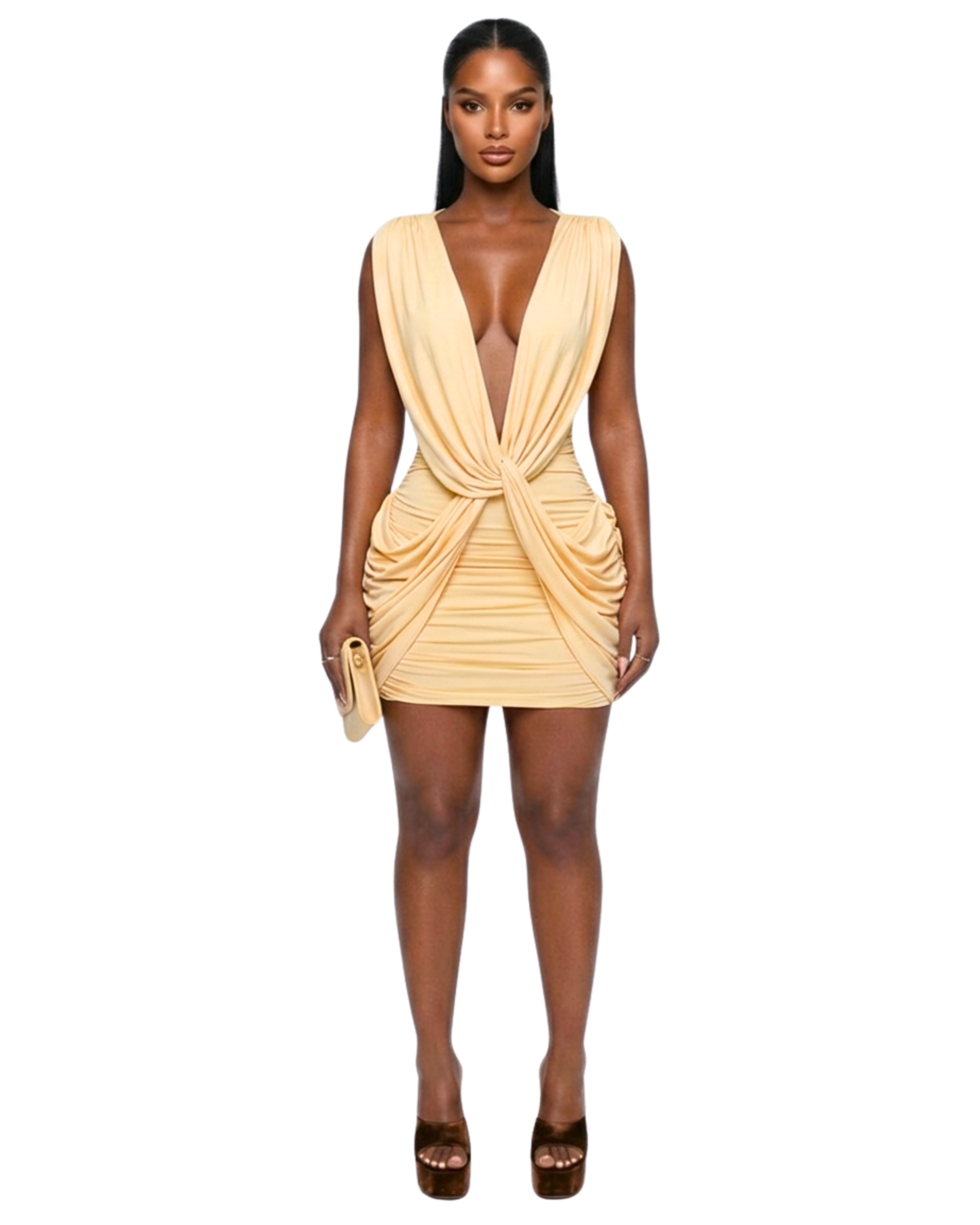 Draped Desires Dress - Butter